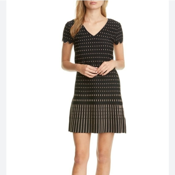 Ted Baker Maciiey Mini Knit Dress Metallic Detail Size 3 Ted 8-10 US - Picture 1 of 13